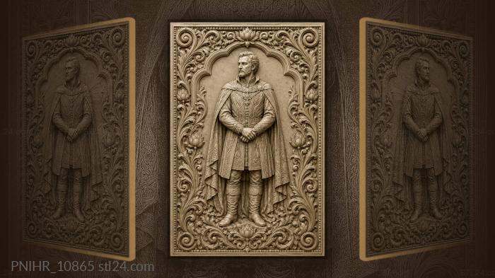Noble man with lotus frame 3d STL model