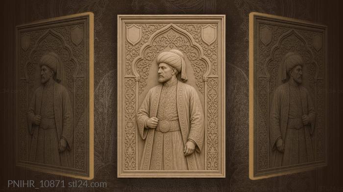 Ottoman noble in turban with clasp 3d STL model