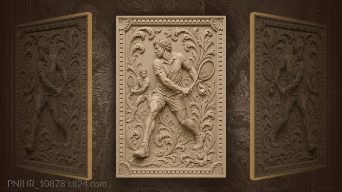 Tennis match among lush greenery 3d STL model