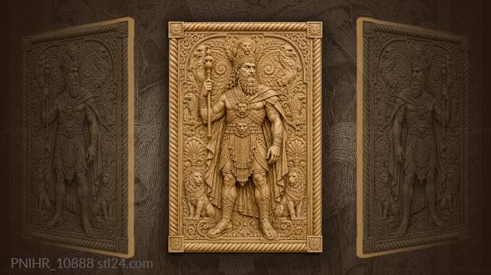Powerful leader with animal emblems 3d STL model