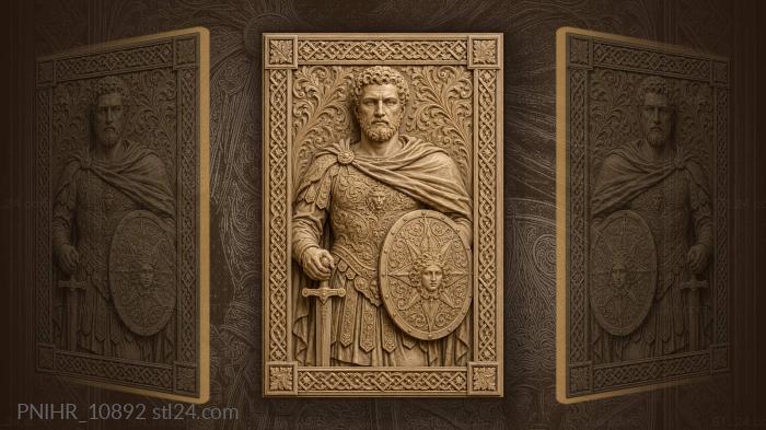 Curly haired man with breastplate 3d STL model