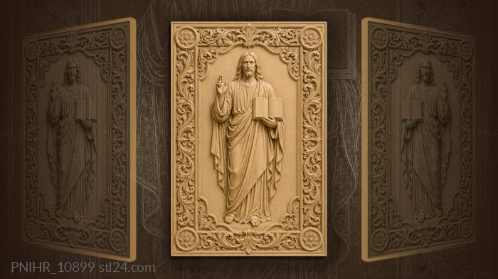 Jesus Christ blessing with an open book 3d STL model