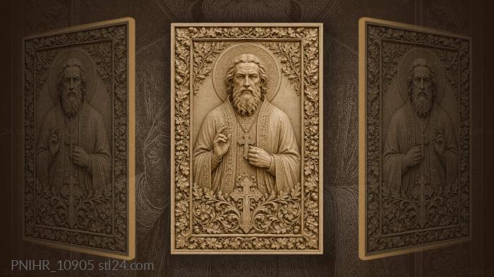 Holy figure with floral cross 3d STL model