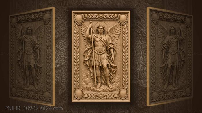 Saint michael with staff and wings 3d STL model