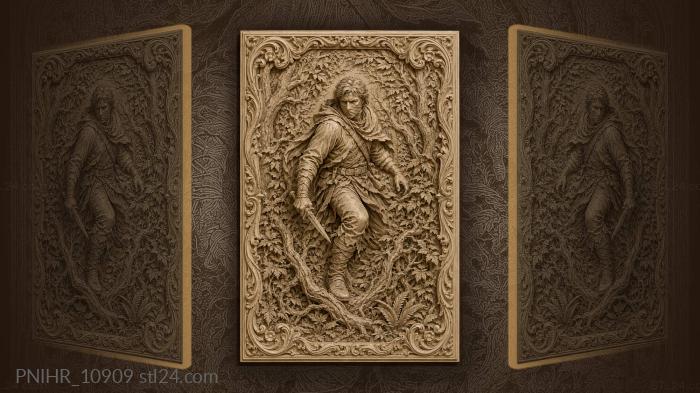 Forest bandit with drawn weapon 3d STL model