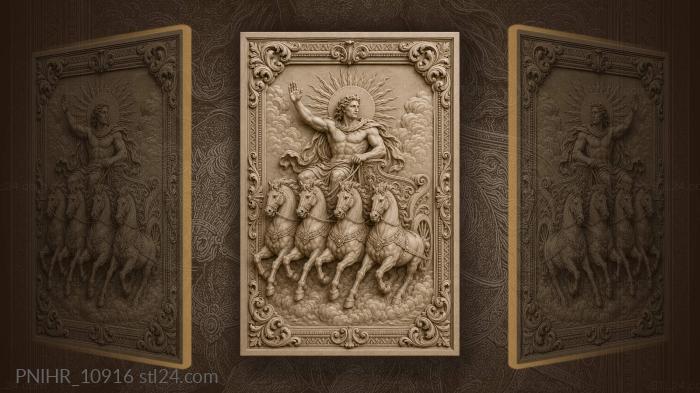 God in chariot with horses 3d STL model
