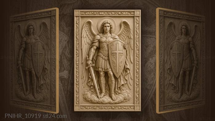 Archangel with cross emblazoned shield 3d STL model