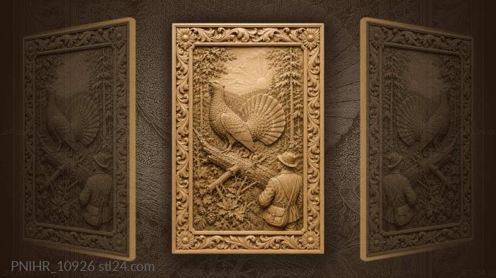 Grouse displaying on a fallen log 3d STL model