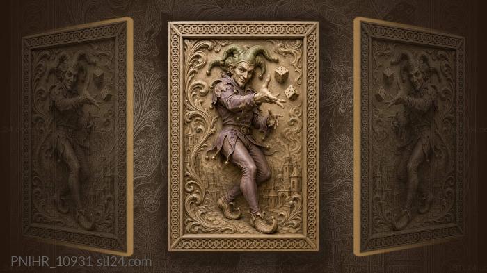 Mischievous jester with floating dice 3d STL model