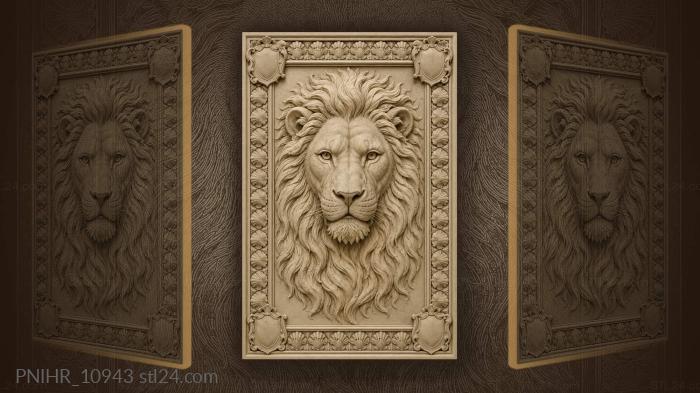 Lion head with windswept mane 3d STL model