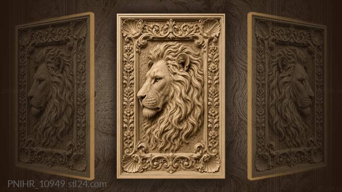 Floral rows flanking the profile 3d STL model