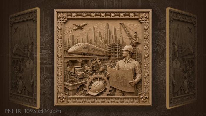 Express train and helmet on a gear 3d STL model