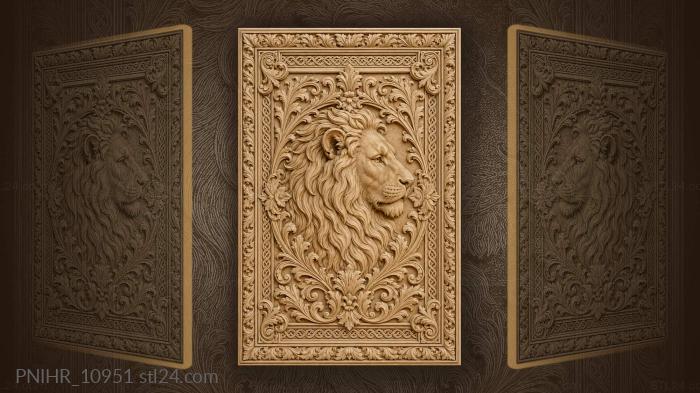 Muzzle among dense acanthus leaves 3d STL model
