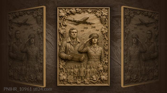 Pilots greeting aviation under sky 3d STL model