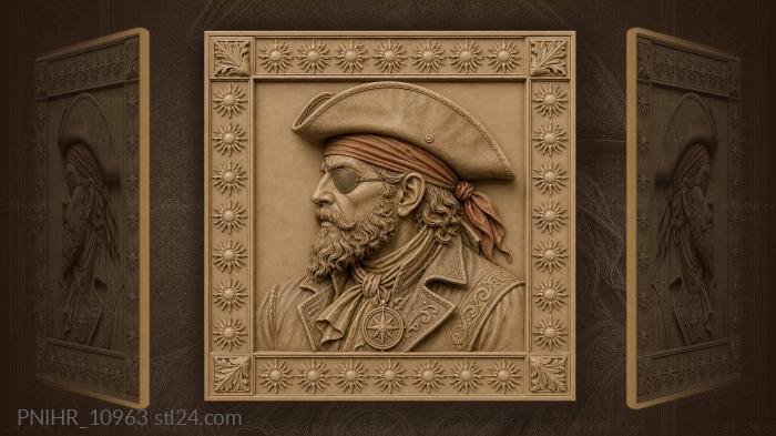 Red bandana beneath a tricorn hat 3d STL model