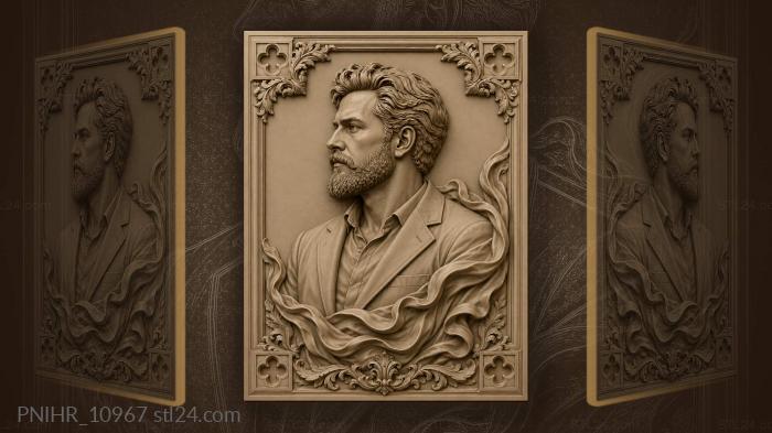 Johannes Brahms with a flowing cloak 3d STL model
