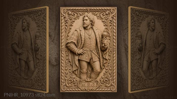 Henry the Eighth with scepter and chain 3d STL model