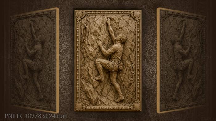 Climber reaches a hand for the ledge 3d STL model