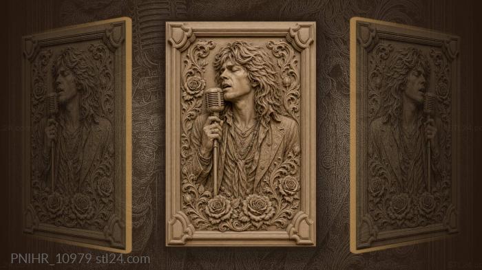Axl Rose sings amid roses 3d STL model