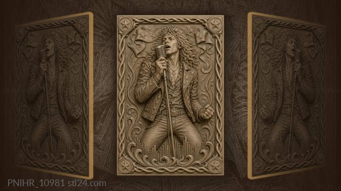 David Lee Roth sings beneath star banners 3d STL model