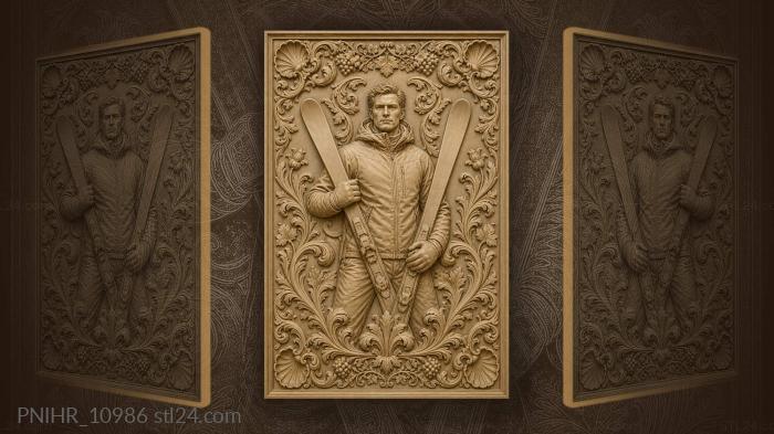Bode Miller holding his skis 3d STL model