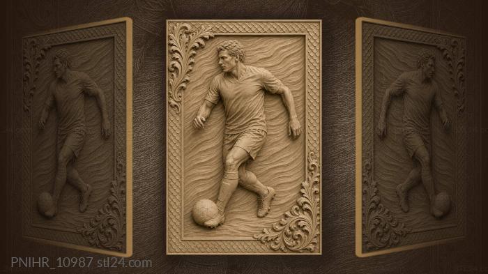 David Beckham dribbles the ball 3d STL model