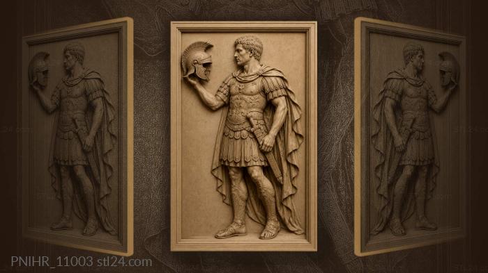 Warrior holding his removed helmet 3d STL model