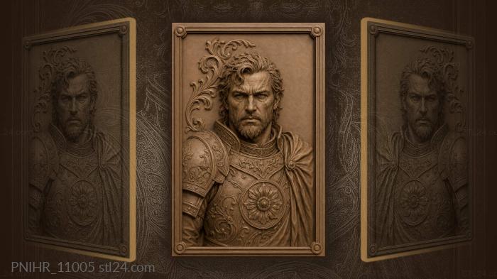 Warrior with floral emblem on breastplate 3d STL model