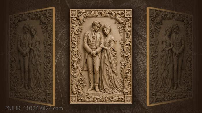 Loving couple timeless embrace connection 3d STL model