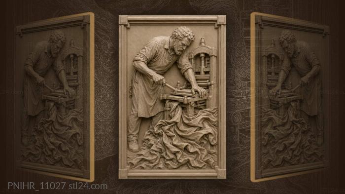 Old printer at the work 3d STL model