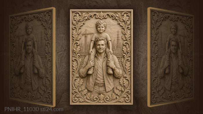 Father and son city view 3d STL model
