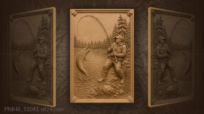 Pike rising to the man on the shore 3d STL model