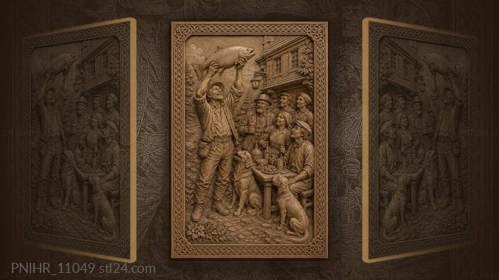 Fisherman’s prize joyful countryside scene 3d STL model