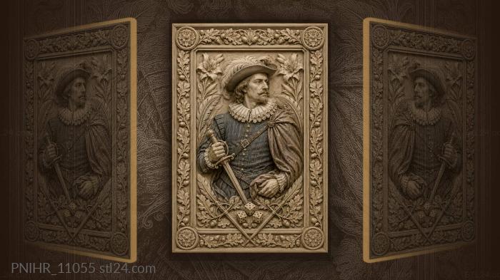 DArtagnan with a rapier and lilies 3d STL model