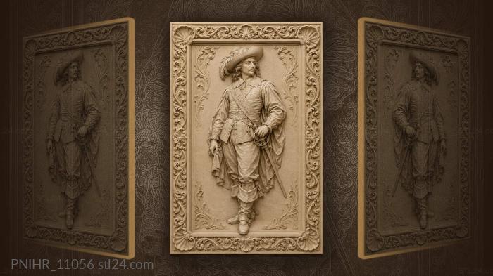 Athos in a musketeers cloak 3d STL model