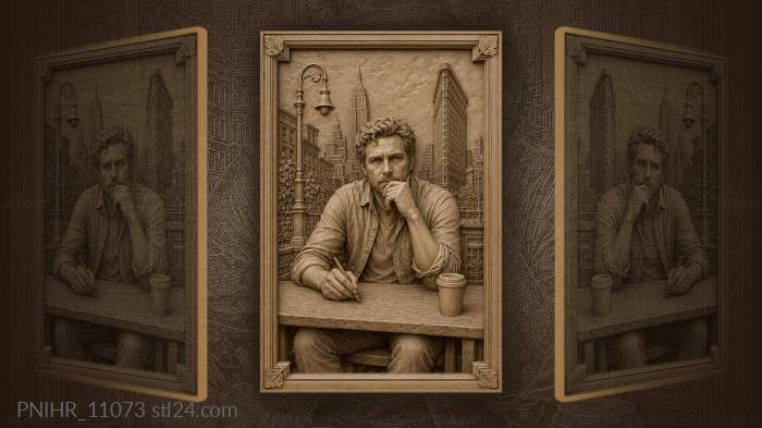 Jack Kerouac writes at a table in New York 3d STL model