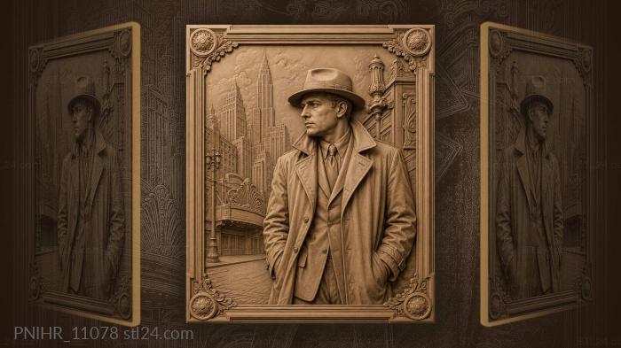 Al Capone walks through nighttime Chicago 3d STL model