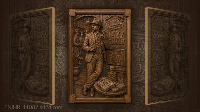 Al Capone at the entrance of a jazz club 3d STL model
