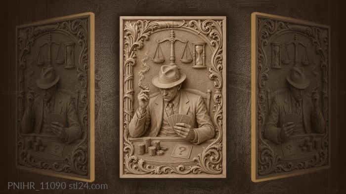 Al Capone plays poker beneath the scales of fate 3d STL model