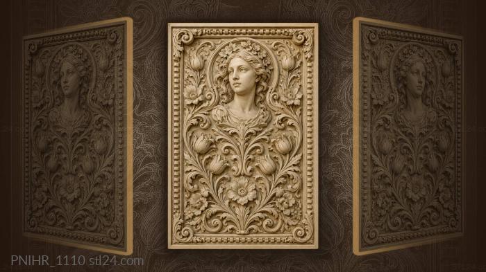 Face amid tulips and blossoms 3d STL model