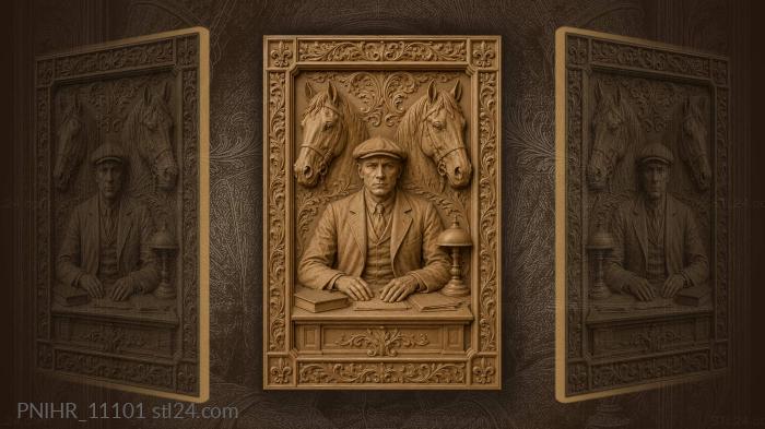 Scholar with horses stately portrait 3d STL model