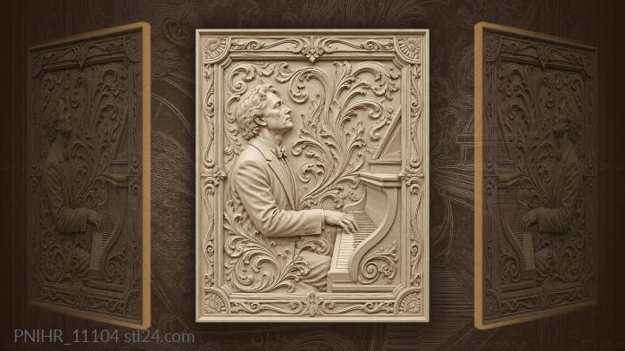 Grand piano carries the composers melody · Frederic Chopin 3d STL model