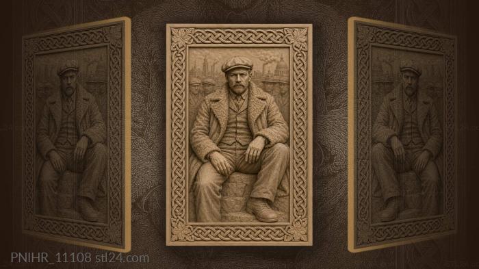 Noble man in winter city 3d STL model