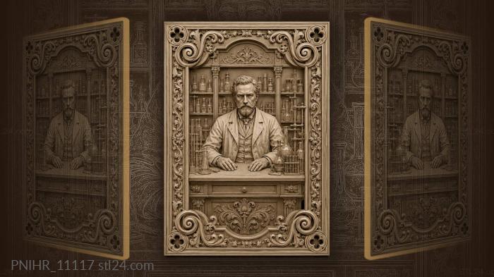 Louis Pasteur in his chemistry lab 3d STL model