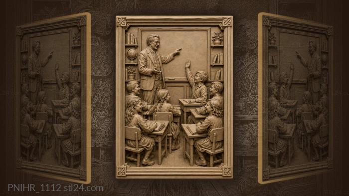 Classroom lesson with eager students 3d STL model