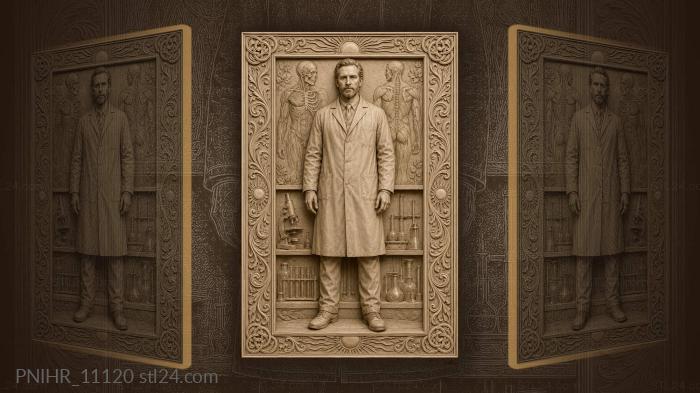 Victor Frankenstein among anatomical charts 3d STL model
