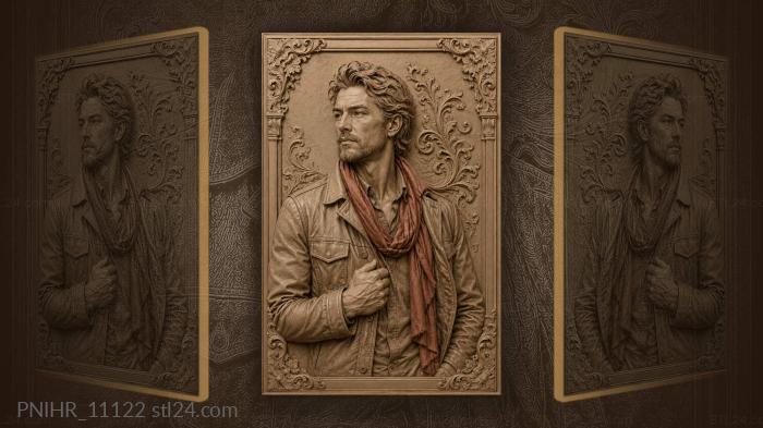 James Dean in a leather jacket with a scarf 3d STL model