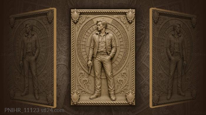 James Bond with a gun by the roulette wheel 3d STL model