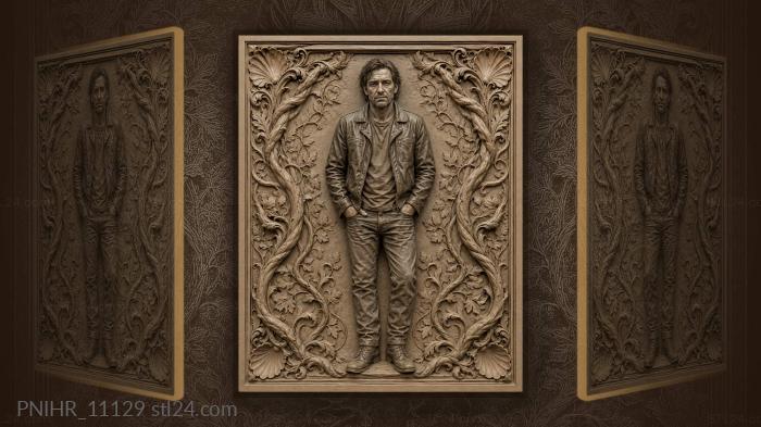 James Dean weary in a leather jacket 3d STL model