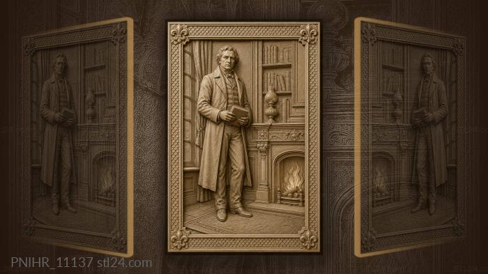 Man by window with book 3d STL model